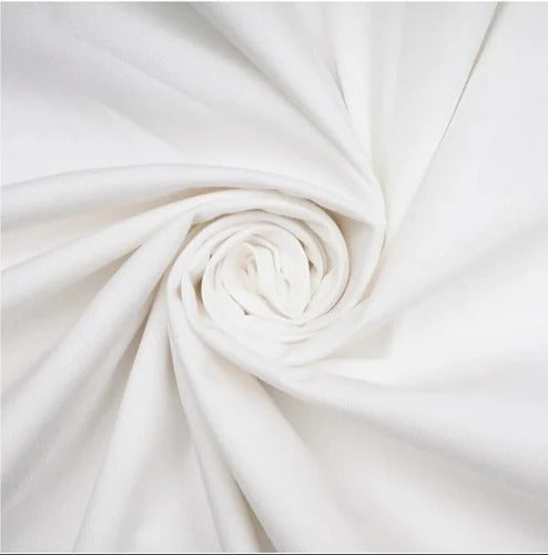 Buy Poplin Lycra Plain Fabric Milky White - MAF 