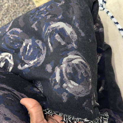 Buy Cotton Heavy Jacquard Grey Abstract Rose Printed - MAF 