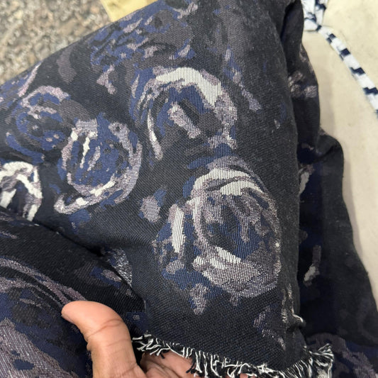 Buy Cotton Heavy Jacquard Grey Abstract Rose Printed - MAF 
