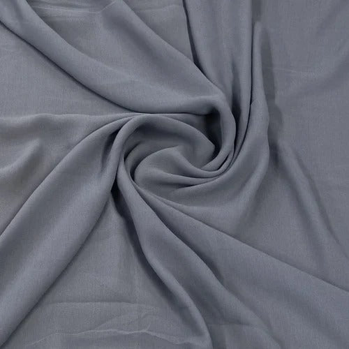Georgette Satin Rare Solid Grey Fabric - MAF 