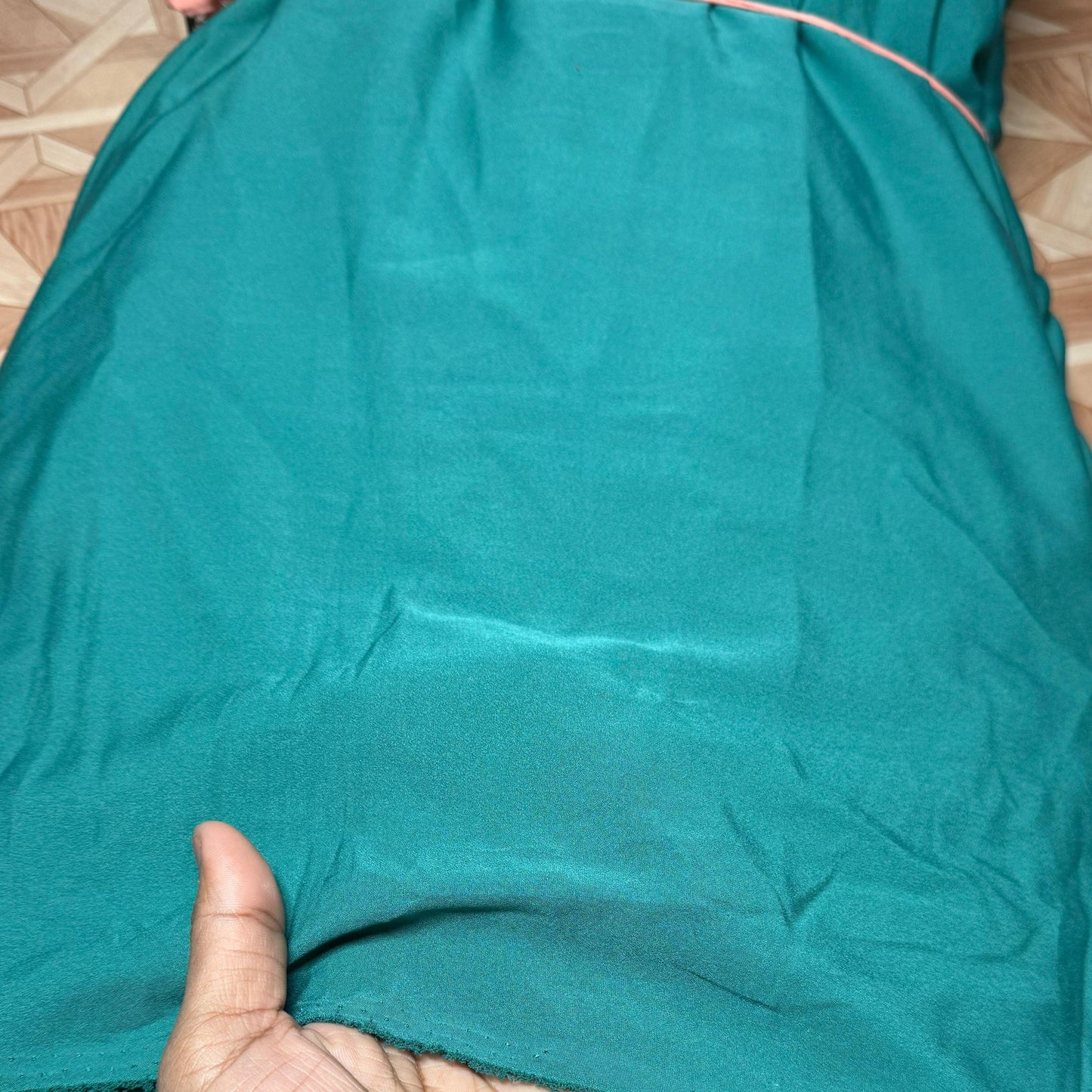 Heavy European Georgette Firozi Green Fabric - MAF 