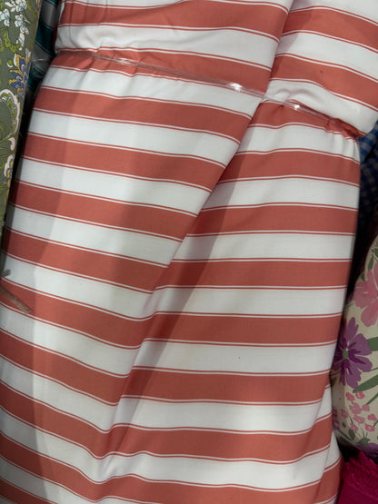 Buy Cotton Twill Satin Rust Dual Stripe Fabric - MAF 