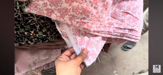 Buy Fine Mul Cotton Slub Soothing Floral Fabric