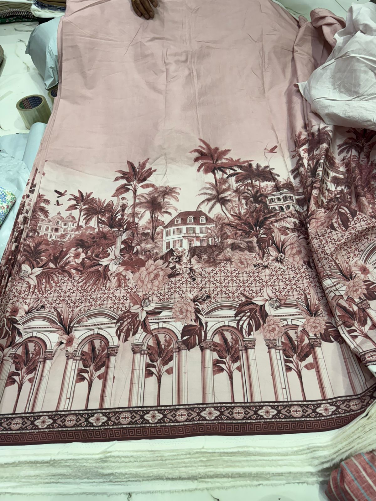 Buy  Premium Cotton Poplin Border Printed Fabric