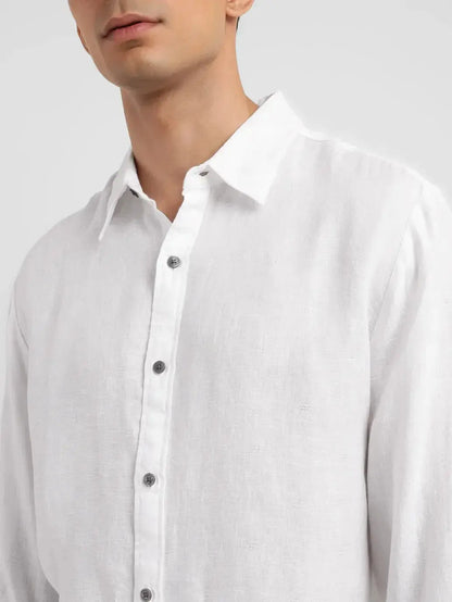 Buy Pure White Linen Cotton Fabric - MAF 