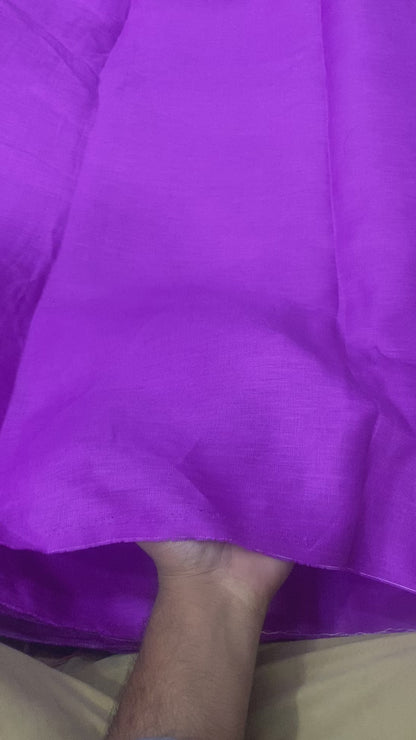 Buy Pure Linen Premium Collection Solid Lavender Fabric