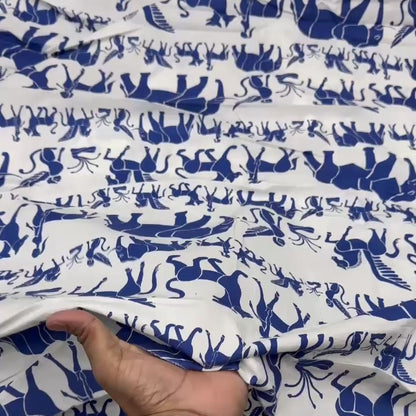 Buy 50s Poplin Abstract Animal Printed Fabric