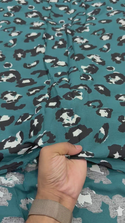 Buy Premium Viscose Crepe Leopard print