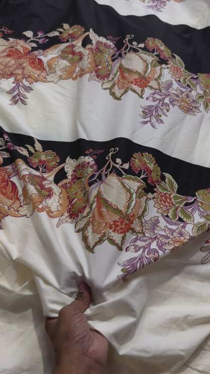 Buy Poplin Panel Floral Printed Fabric