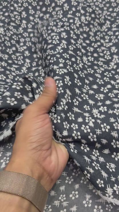 Buy  Premium Silky Denim Printed Fabric