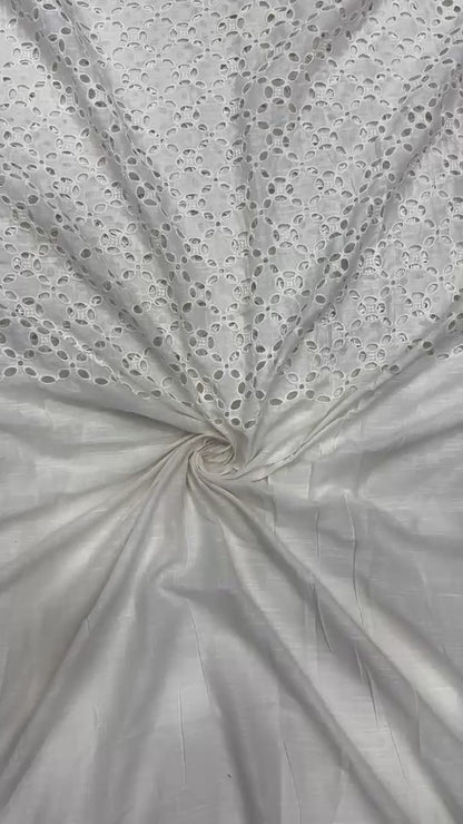 Buy Cotton Hakoba 5 Leaf Diamond White Fabric Palazzo
