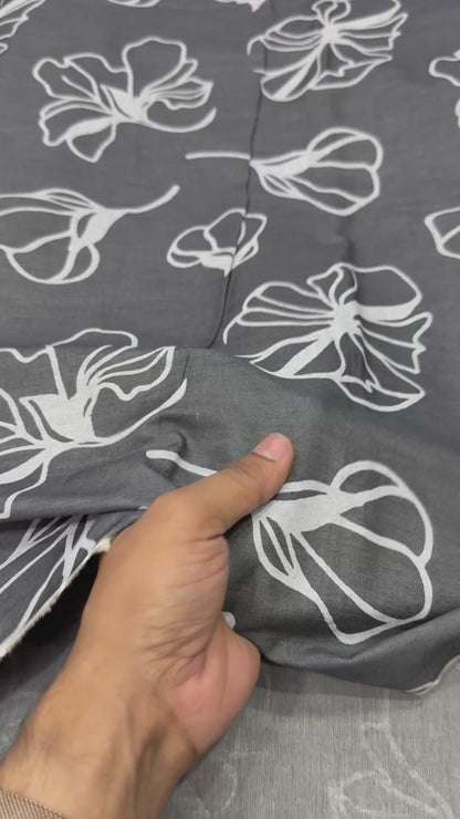 Buy Premium Cotton Denim Line Floral print