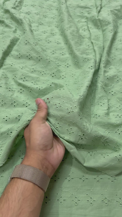 Buy Hakoba Sage Green Flower Cutwork Joining Fabric