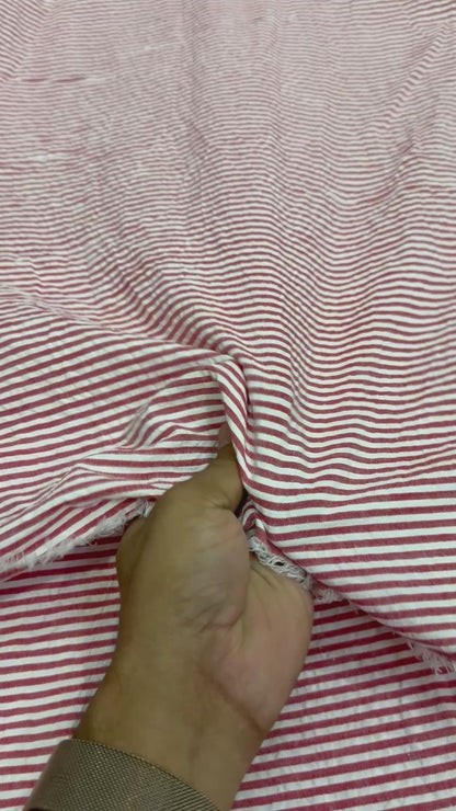Buy Premium Yarn-Dyed Seersucker Cherry Stripe