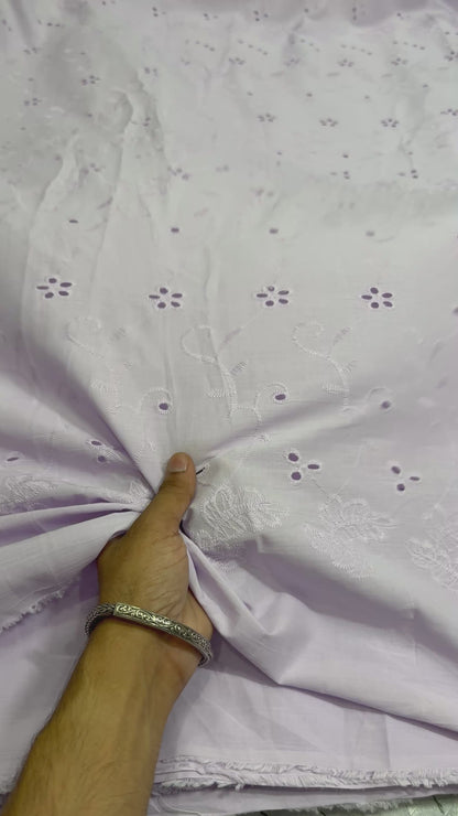 Buy Hakoba Lavender Tropical Cutwork Floral Fabric