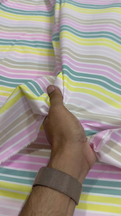 Buy Premium Cotton Poplin Pastel Stripe print