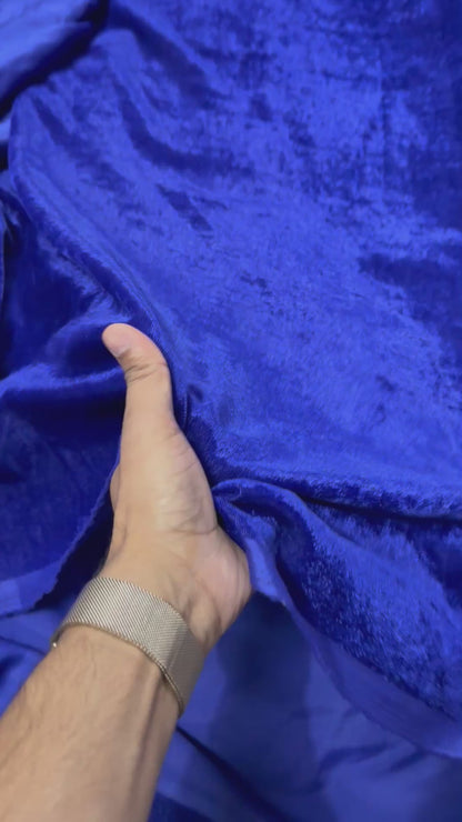 Buy Solid Bright Royal Blue Velvet Fabric
