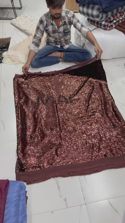 Buy Sequins Brown Coloured Fabric
