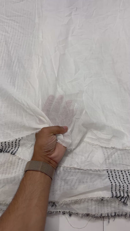 Buy Premium Seersucker Cross Panel Lines Fabric