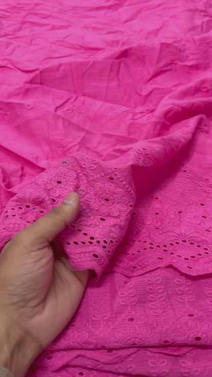 Buy Cotton Hakoba Hot Pink Diamond Border Design