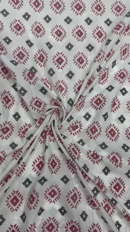 Buy Fine Premium Mul Cotton Red Diamond Block Fabric