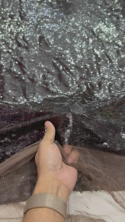 Buy Sequins Black Coloured Fabric