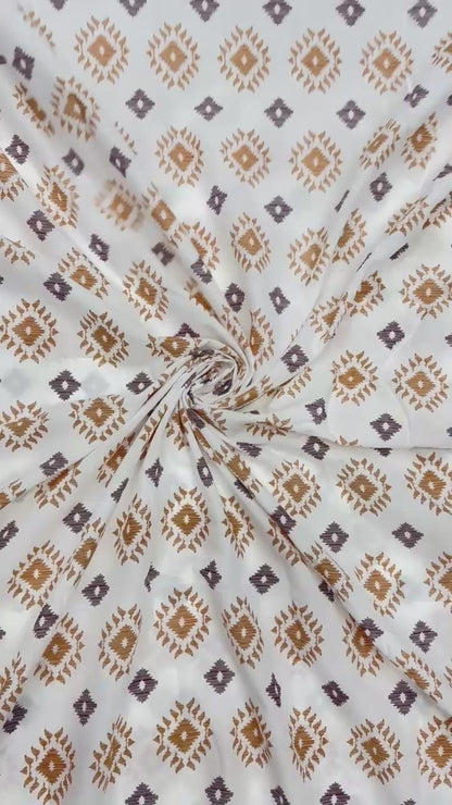 Buy Fine Premium Mul Cotton Nude Diamond Block Fabric