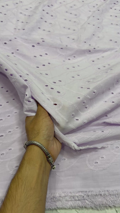 Buy Hakoba Lavender Rare Shell Cutwork Fabric