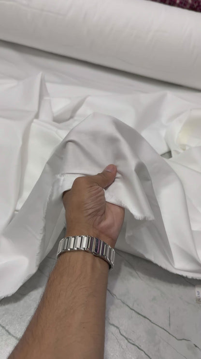 Buy Solid White Pure Cotton Poplin Satin