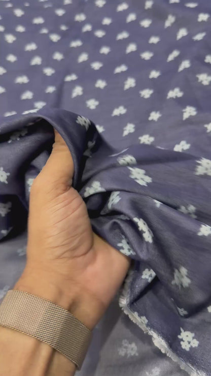 Buy Premium Silky Denim Ditsy print