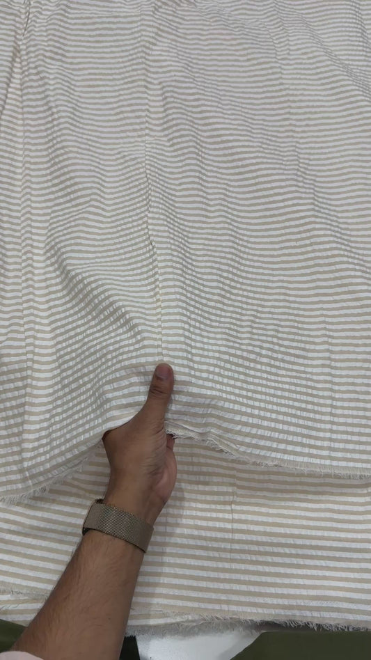Buy Premium Seersucker Beige Stripe Fabric