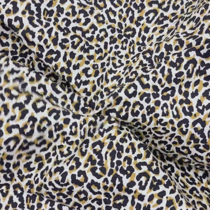 Buy Poplin Cheetah Printed Fabric Ivory Base