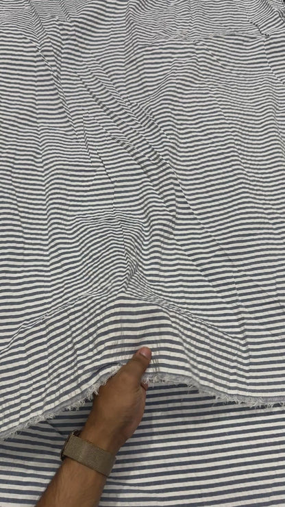 Buy Premium Seersucker Grey Stripe Fabric