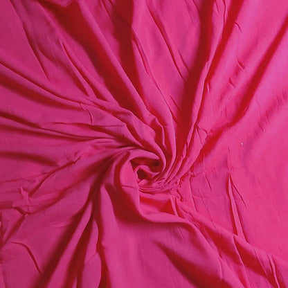 Buy Viscose Georgette Solid Fuchsia Pink Fabric (56inch Width)