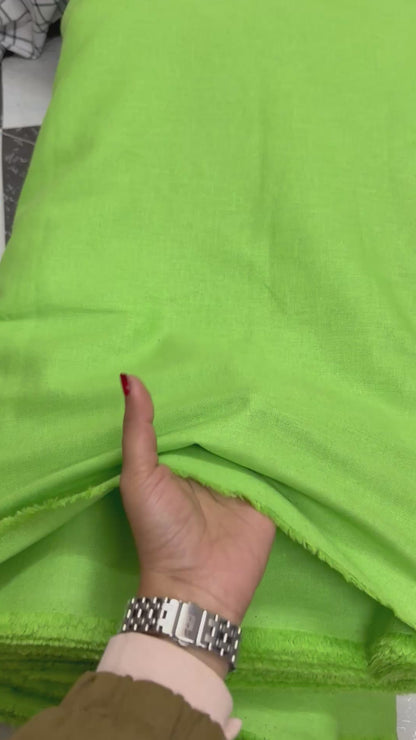 Buy Pure Linen Solid Volt Neon Green Fabric