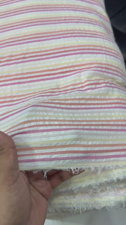 Buy Premium Yarn-Dyed Seersucker Rainbow Stripe