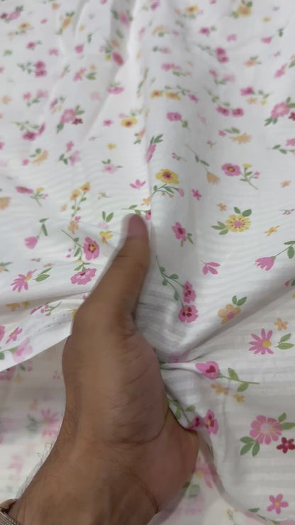 Buy Premium Cotton Seersucker Stripes Printed Fabric