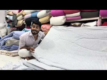 Buy Imported 100% Linen Rich Blue Stripe Fabric