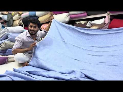 Buy Imported 100% Linen Washed Dodger Blue Colour
