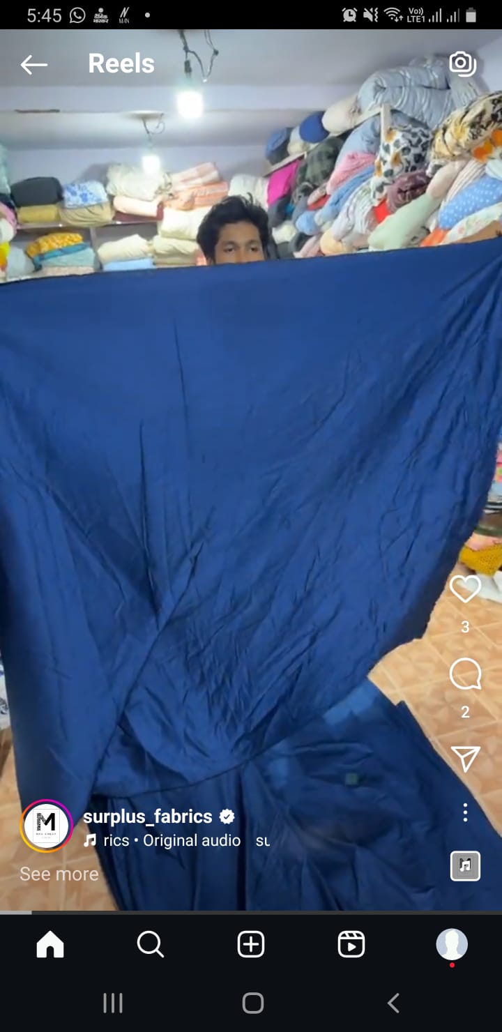 Buy Cotton Satin Solid Navy Blue - MAF 