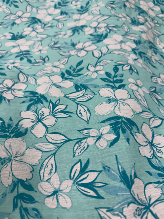 Buy Crinkled Crepe Botanic Breeze Printed Fabric - MAF 