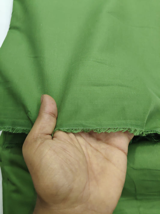 Buy Mul Cotton Olive Green Fabric